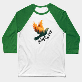 Divine Flame: The Holy Spirit's Guiding Wings Baseball T-Shirt