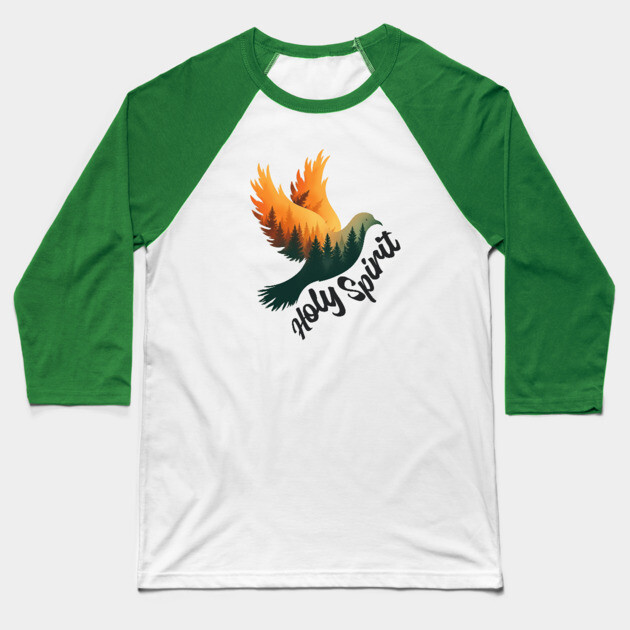 Divine Flame: The Holy Spirit's Guiding Wings Baseball T-Shirt by Rox
