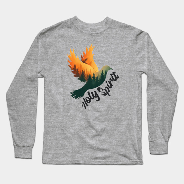 Divine Flame: The Holy Spirit's Guiding Wings Long Sleeve T-Shirt by Rox