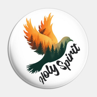 Divine Flame: The Holy Spirit's Guiding Wings Pin