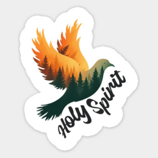 Divine Flame: The Holy Spirit's Guiding Wings Sticker