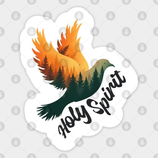 Divine Flame: The Holy Spirit's Guiding Wings Sticker by Rox