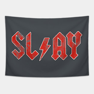 For Those About to SLAY - rock red Tapestry