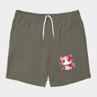 Valentine’s Day Love Cat, Cute Romantic Kitty Shorts
