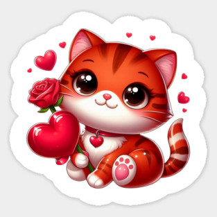 Perfect Valentine, Love Cat Sticker