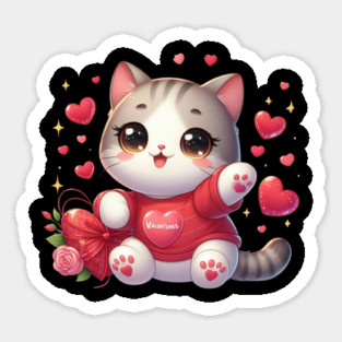 Valentine's Day Cat Lover Sticker