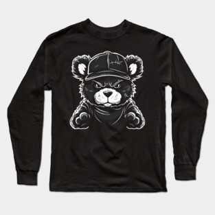 Angry Fuzzy Teddy Bear Long Sleeve T-Shirt