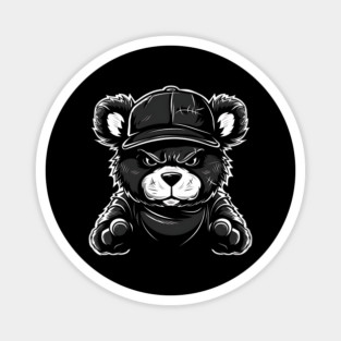 Angry Fuzzy Teddy Bear Magnet