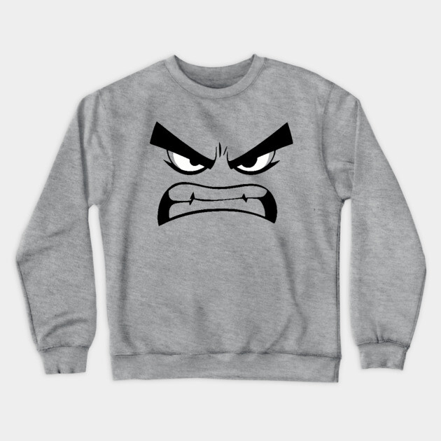 Angry Face Crewneck Sweatshirt by UrbanLifeApparel