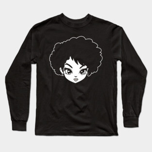 Cute Black Woman, Cute Black Girl Long Sleeve T-Shirt