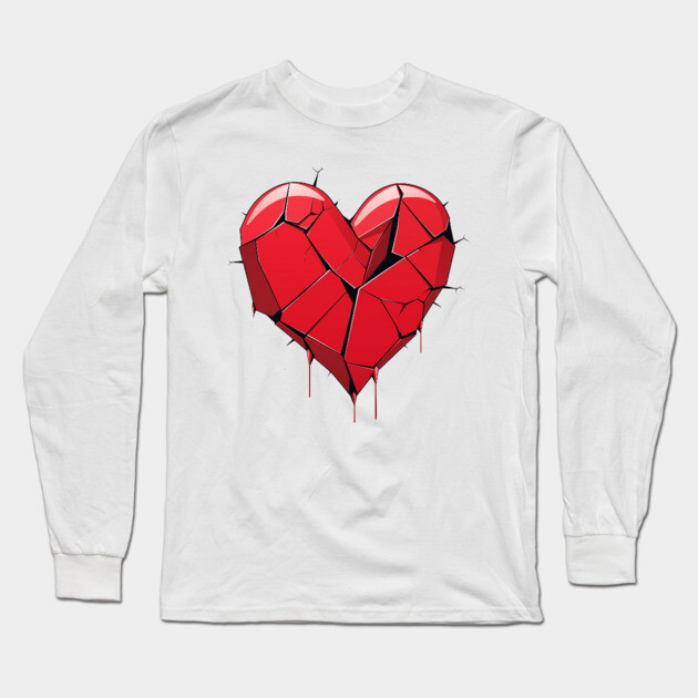 Broken Heart, Fragile Heart Long Sleeve T-Shirt by UrbanLifeApparel