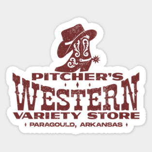 Pitcher's Western Variety Store Sticker