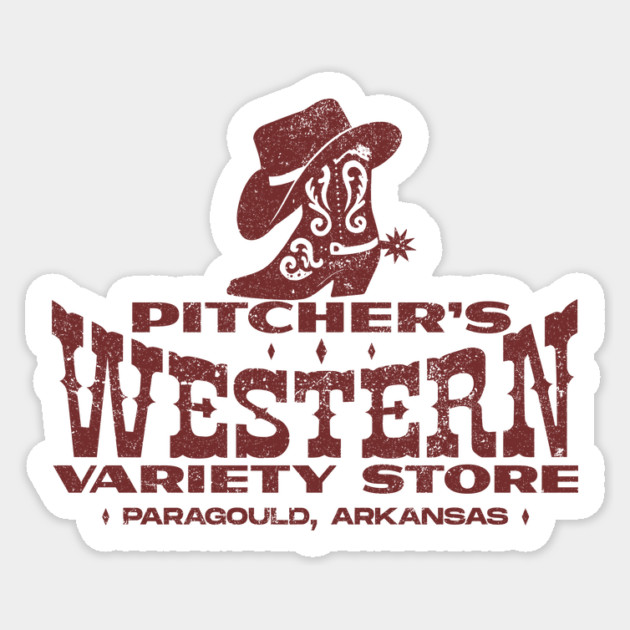 Pitcher's Western Variety Store Sticker by rt-shirts