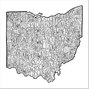 Ohio Map Posters and Art