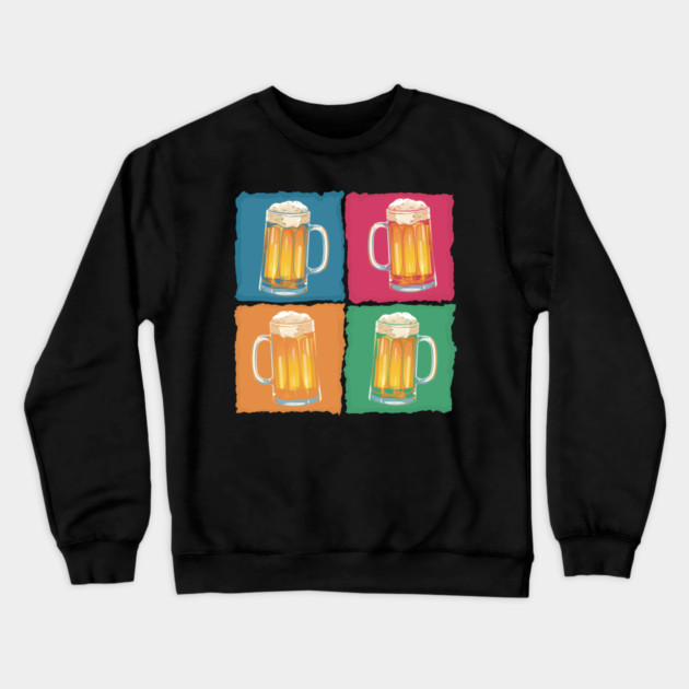 Pop Art Beer Crewneck Sweatshirt by TopTenGraphics