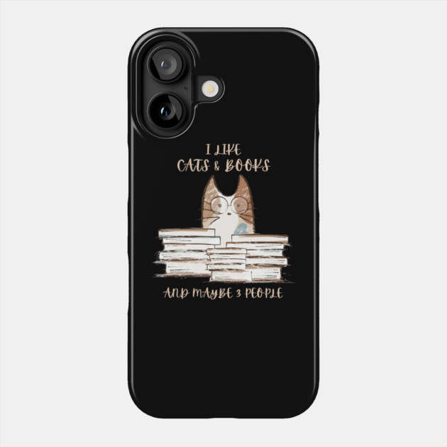 I Like Cats & Books Phone Case by Premachandra's Store