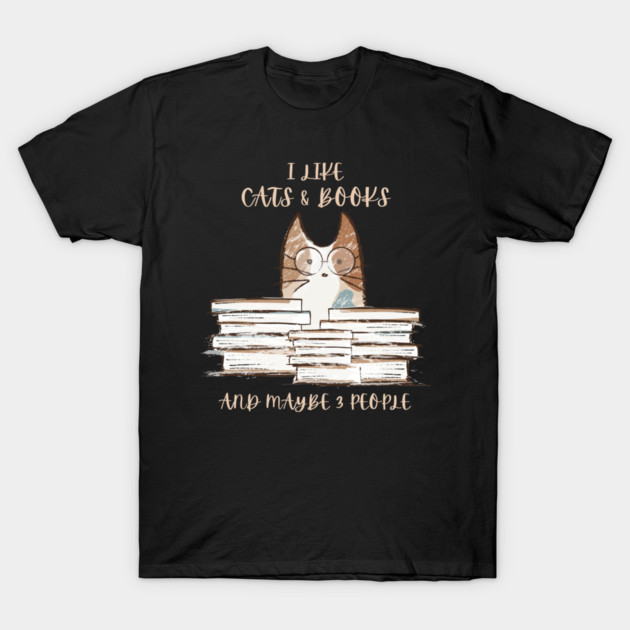 I Like Cats & Books T-Shirt by Premachandra's Store