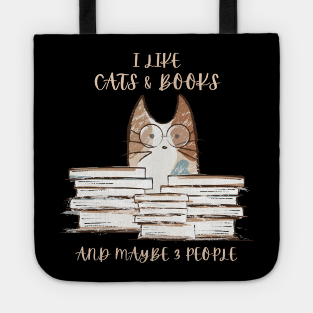 I Like Cats & Books Tote by Premachandra's Store