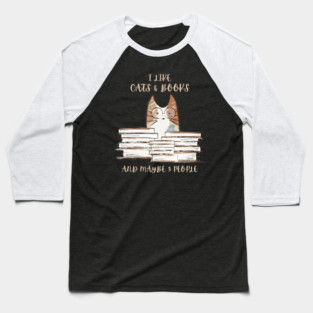 I Like Cats & Books Baseball T-Shirt