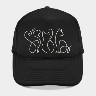 Minimalist Cat Line Art Hat
