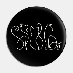 Minimalist Cat Line Art Pin
