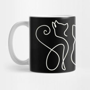 Minimalist Cat Line Art Mug