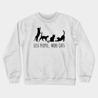 Minimalist Black Cat Silhouette Crewneck Sweatshirt