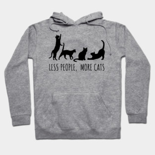 Minimalist Black Cat Silhouette Hoodie