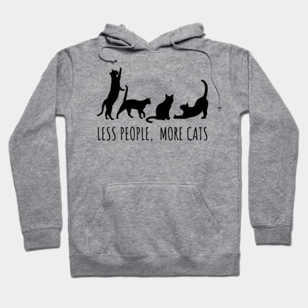 Minimalist Black Cat Silhouette Hoodie by Premachandra's Store