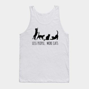 Minimalist Black Cat Silhouette Tank Top