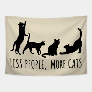 Minimalist Black Cat Silhouette Tapestry