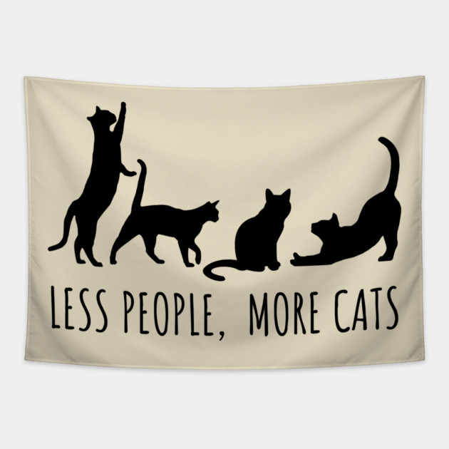 Minimalist Black Cat Silhouette Tapestry by Premachandra's Store