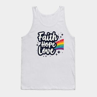 Rainbow of Faith, Hope, and Love Tank Top