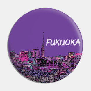 Fukuoka - Japanese City Pop Aesthetic Pin