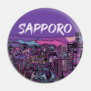 Sapporo - Japanese City Pop Aesthetic Pin
