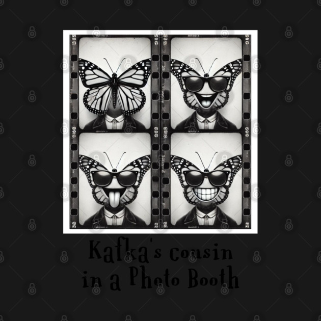 Kafka's Cousin in a Photobooth, silly Butterfly Man selfies by Luxinda