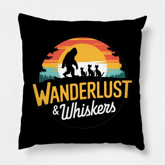 Wanderlust & Whiskers Pillow by Pete the Cat Guy