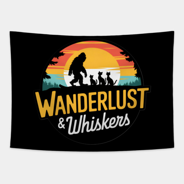 Wanderlust & Whiskers Tapestry by Pete the Cat Guy