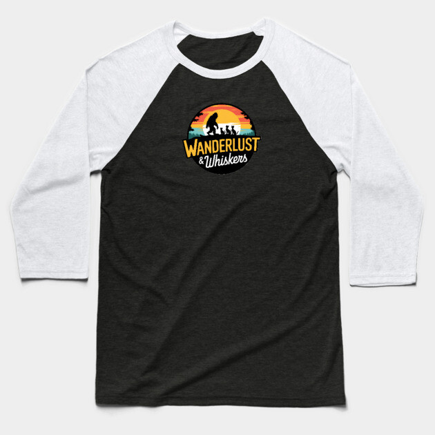 Wanderlust & Whiskers Baseball T-Shirt by Pete the Cat Guy