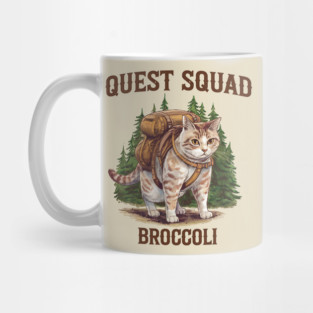 Quest Fantasy Squad Broccoli Funny Cat Mug