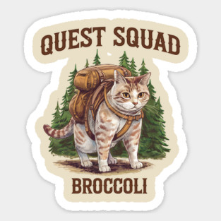 Quest Fantasy Squad Broccoli Funny Cat Magnet