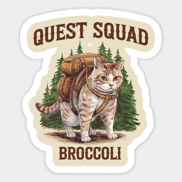 Quest Fantasy Squad Broccoli Funny Cat Magnet by ArtistTee ⭐⭐⭐⭐⭐