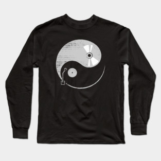 Vinyl Record | CD Yin Yang | Retro Music Spiritual Long Sleeve T-Shirt