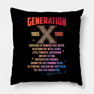 Tie Dye Generation X 1965 1980 Leopard Gen Xer Generation X Pillow