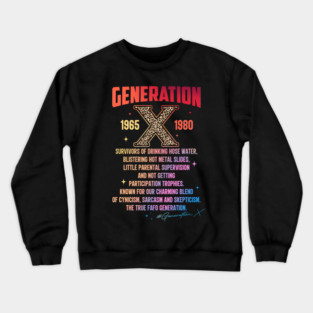 Tie Dye Generation X 1965 1980 Leopard Gen Xer Generation X Crewneck Sweatshirt