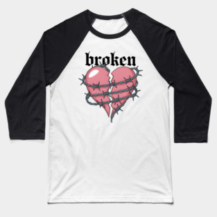 Broken Love Heart Baseball T-Shirt
