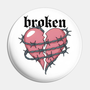 Broken Love Heart Pin