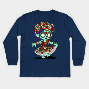 Cute West African Zombie Kids Long Sleeve T-Shirt