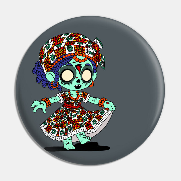 Cute West African Zombie Pin by H. R. Sinclair