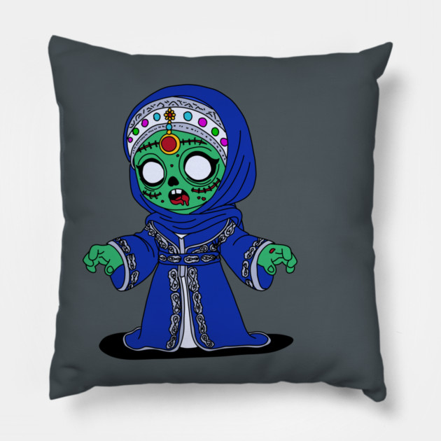 Cute Moroccan Zombie Pillow by H. R. Sinclair